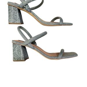 Steve Madden Carah Denim Textured 3” Block Heels sz 11. Never Worn!